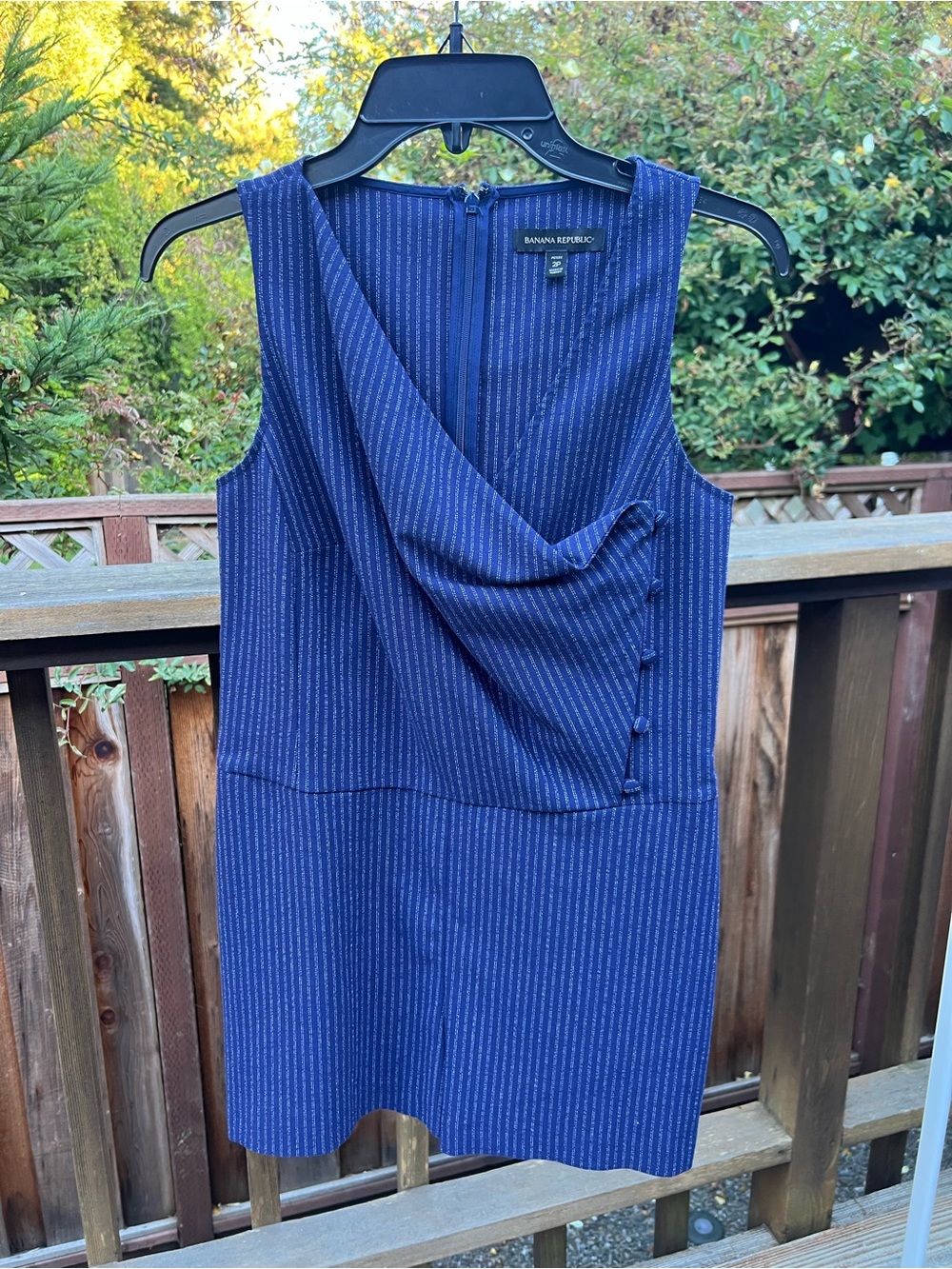 Banana Republic Navy Pinstripe Sleeveless Jumpsuit Romper